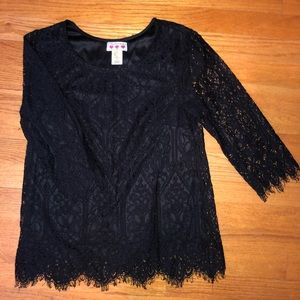 Three Pink Hearts Lace Top